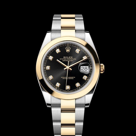 New Rolex Datejust 41 Reference 126303 Black Diamond Dial, Two-Tone Yellow Gold - Picture 17 of 17